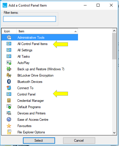 All Control Panel Items On Desktop All Control Panel Items On Desktop