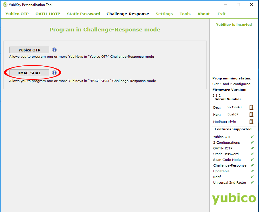 Configuring Yubikey 2