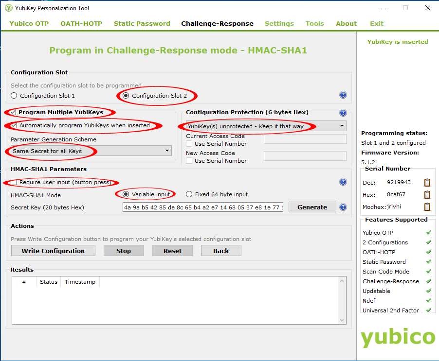 Configuring Yubikey 3